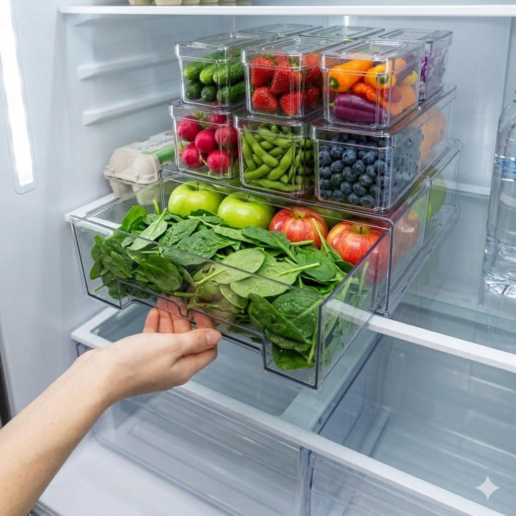 Organizador para Refrigerador con Gaveta – 10 Contenedores