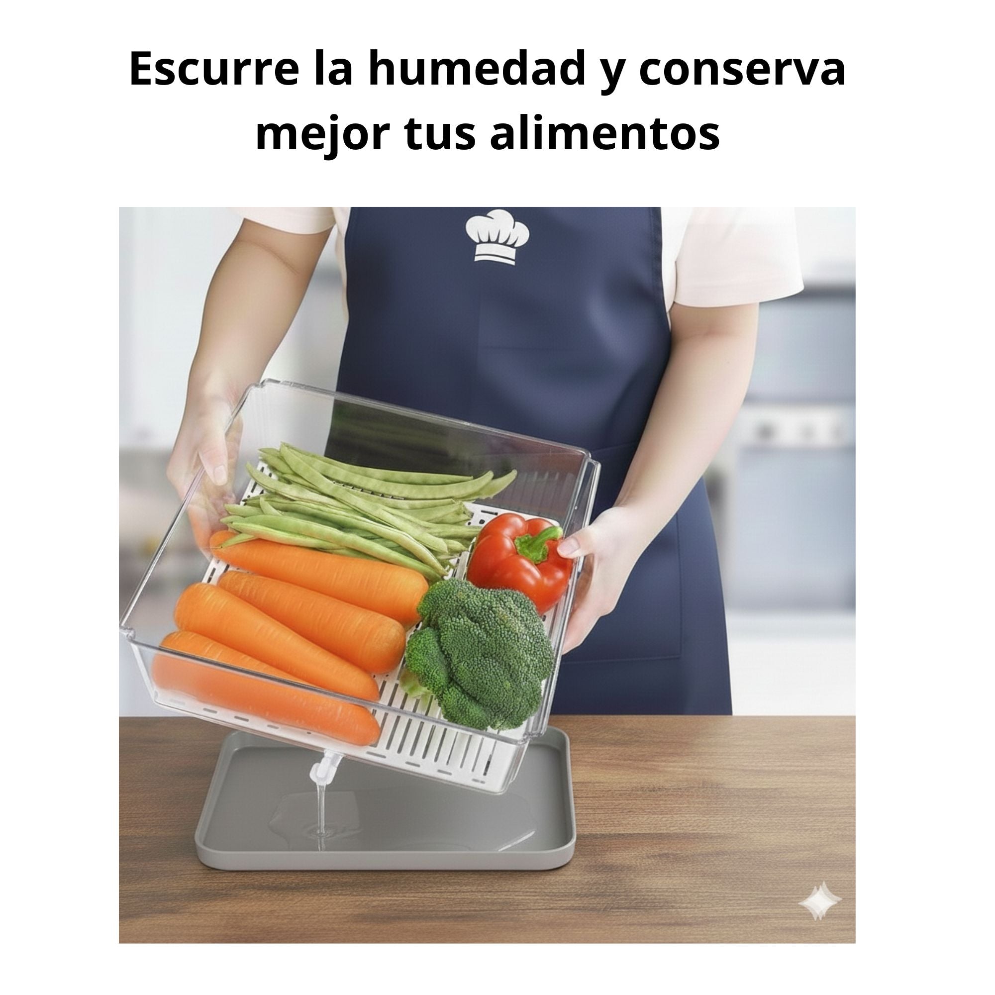 Organizador para Refrigerador con Rejilla de Drenaje – 10 Contenedores